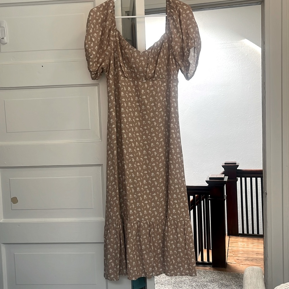 Dusty Rose Mid-Length Floral Dress
